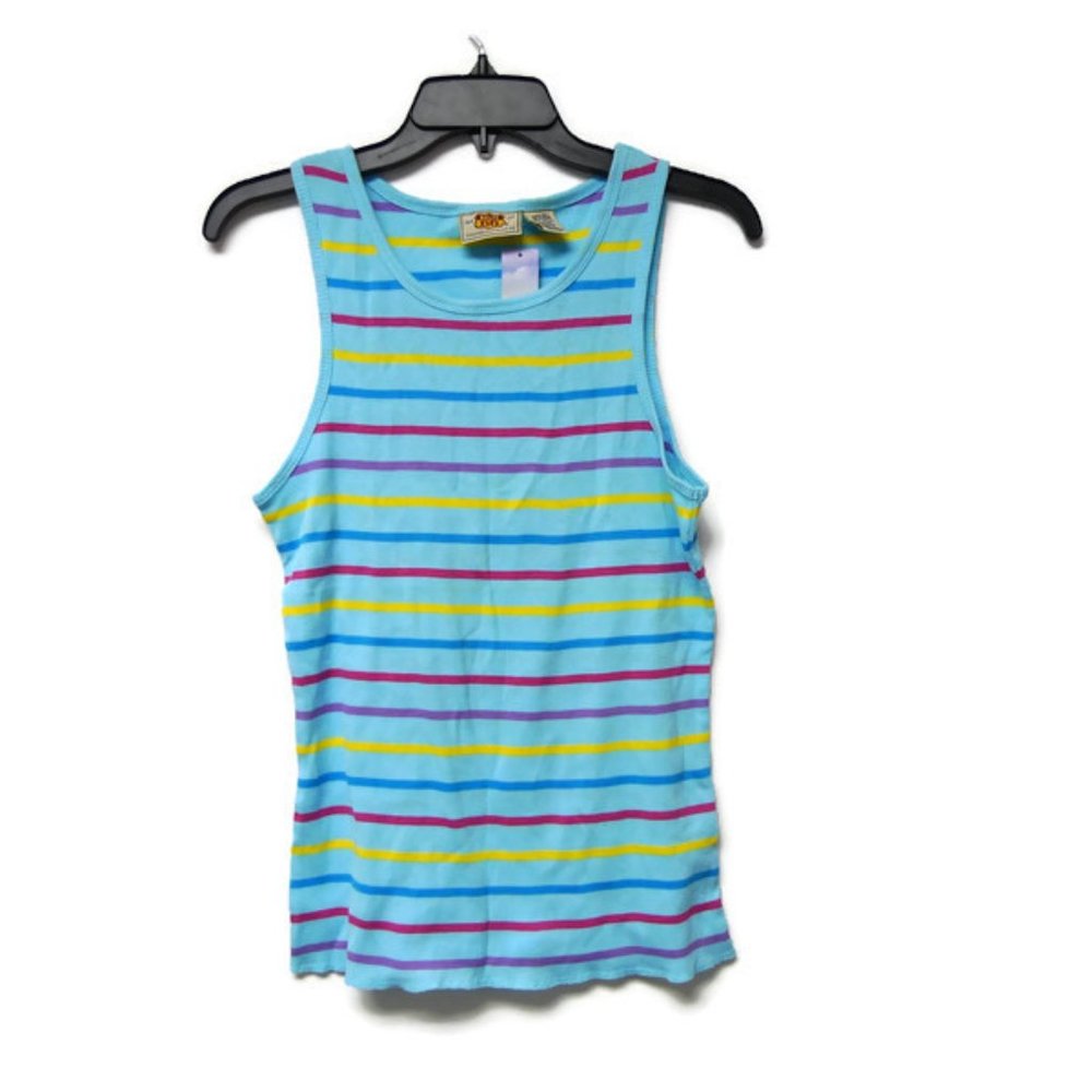 Route 66 blue striped tank top
